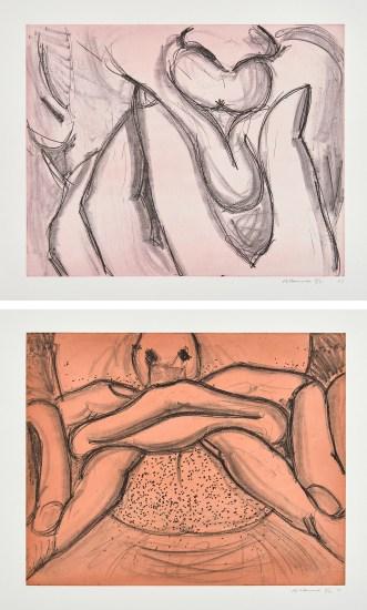Soft Ground Etching - Lavender; and Soft Ground Etching - Coral by 
																	Bruce Nauman