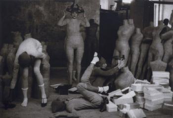 For Charles Jourdan: Candy Pratt, Betsey Johnson, Tia, Beverly Morgan, Mary Martz and Christa in clothes by Betsey Johnson, Woolf Dummy Form Factory - New York City by 
																	Deborah Turbeville