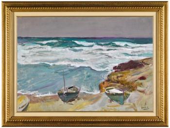 La Caleta, Málaga (la Caleta Beach, Málaga) by 
																			Joaquin Sorolla y Bastida