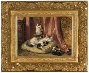Kittens At Play by 
																			Henriette Ronner-Knip