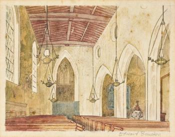 An English Church Interior by 
																	Edward Bawden