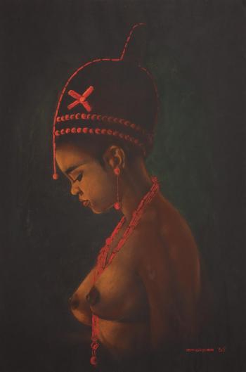 Young Woman In Profile, Uvbi Series by 
																	Erhabor Emokpae