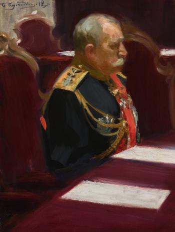 Portrait Of Admiral Oskar Von Kraemer by 
																			Boris Mikhailovich Kustodiev
