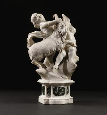 Putto With A Goat by 
																			Giuseppe Sanmartino