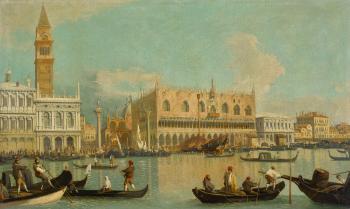 Venice, A View Of The Bacino Di San Marco With The Palazzo Ducale And The Piazzetta by 
																	 Canaletto