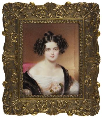Portrait Of Princess Caroline Lobkowitz, Née Countess Von Wrbna-freudenthal (1815-1843), Circa 1835 by 
																	Moritz Michael Daffinger