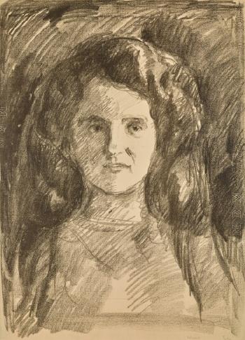 Portrait Of A Woman (W. 407; Sch. 370) by 
																	Edvard Munch