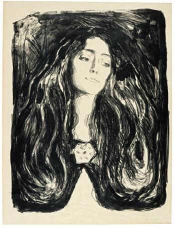 The Brooch. Eva Mudocci (W. 244; Sch. 212) by 
																	Edvard Munch