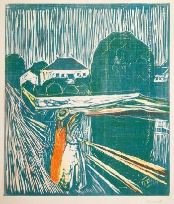 The Girls On The Bridge (W. 628; Sch. 488) by 
																	Edvard Munch
