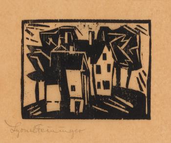 Häuser (Two Houses) (Prasse W 32) by 
																	Lyonel Feininger