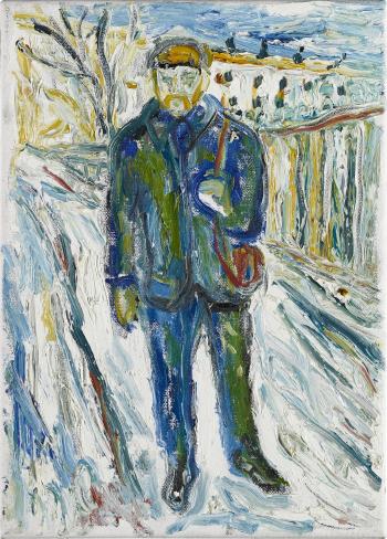 Untitled (Man in Winter with Satchel) by 
																	Billy Childish