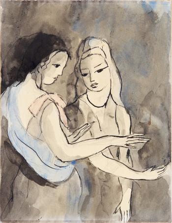 Deux jeunes femmes by 
																	Marie Laurencin