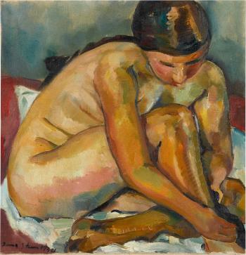 Seated nude by 
																	Irma Stern