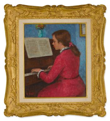Elizabeth-anne Au Piano 'étude De Chopin' by 
																	Francois Gall