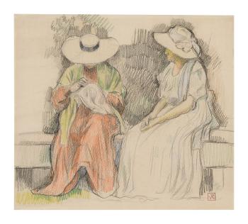 Deux Femmes (étude Pour La Terrasse) by 
																			Theo van Rysselberghe