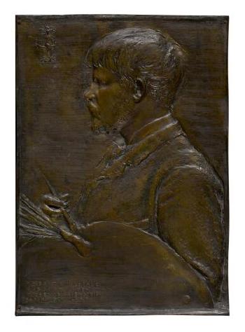 Jules Bastien Lepage: A Portrait Relief by 
																	Augustus Saint-Gaudens