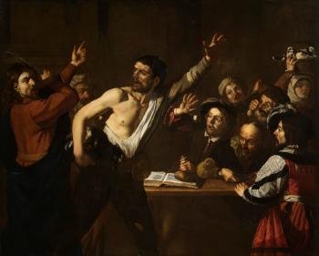 Christ driving the money changers from the temple by 
																	Dirck van Baburen