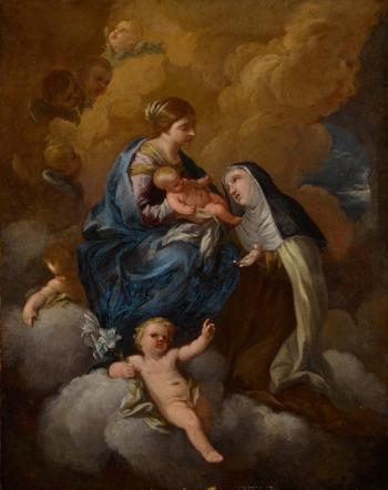 The Madonna and Child with Saint Catherine of Siena by 
																	Antonio Domenico Gabbiani