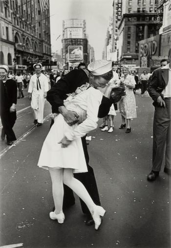 'V-J Day, Times Square, New York City, August 14, 1945' by 
																	Alfred Eisenstaedt
