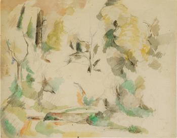 Route tournante en sous-bois by 
																	Paul Cezanne