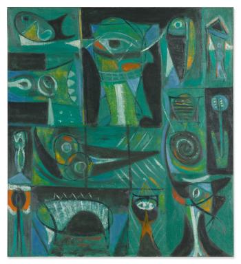 Green and Blue by 
																	Adolph Gottlieb