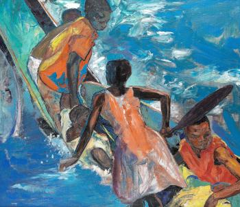 Enfants jouant dans l'eau by 
																	Derme Ousmane
