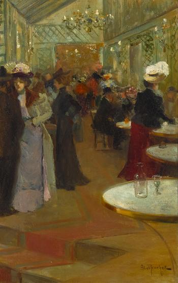 Le Soir au Cafe by 
																	Louis Abel-Truchet