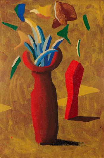 Two Red Pots by 
																	David Hockney