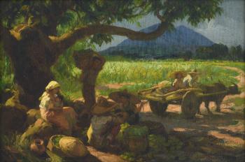 Workers at Rest by 
																	Fernando Amorsolo