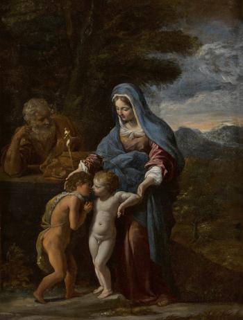 The Holy Family with the Infant Saint John the Baptist by 
																	Giovanni Lanfranco