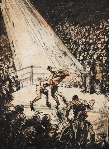 A Boxing Match by 
																	Frank Brangwyn