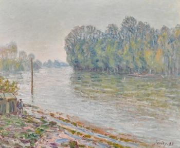 L'inondation, effet du matin sur le Loing by 
																	Alfred Sisley
