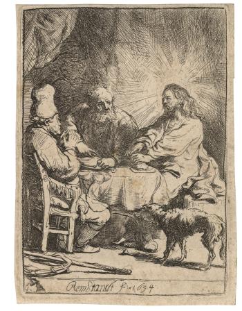 Christ at Emmaus: the Smaller Plate by 
																	Rembrandt Harmensz van Rijn