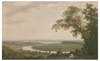 A view of the Tiber Valley towards the North from Monte Mario by 
																	Giovanni Battista Lusieri