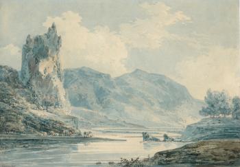Ilam Rock, Dovedale, Derbyshire by 
																	Joseph Mallord William Turner