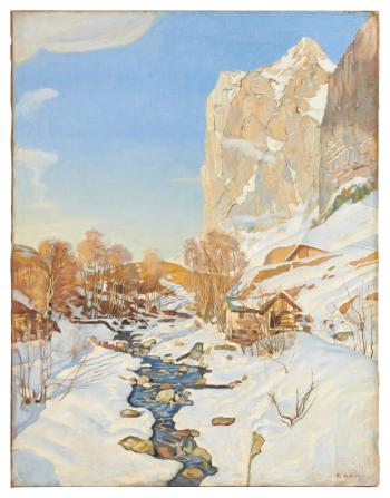 Winterlandschaft mit Wetterhorn by 
																	Ferdinand Hodler