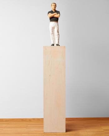 Untitled (Man with black tshirt and white trousers) by 
																	Stephan Balkenhol