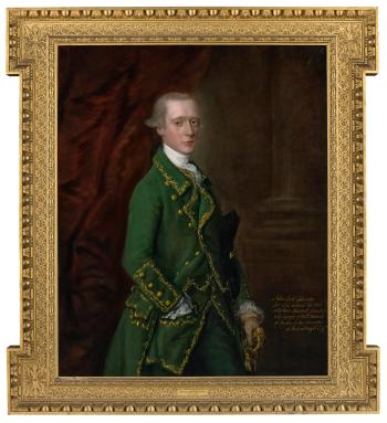 Portrait of John Campbell, Viscount Glenorchy (), threequarterlength, in a green jacket with gilt embroidery by 
																	Thomas Gainsborough