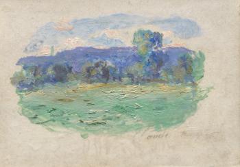 La Seine  PortVillez by 
																	Claude Monet