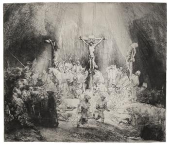 Christ crucified between two Thieves: The Three Crosses by 
																	Rembrandt Harmensz van Rijn