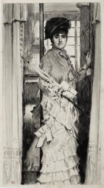 Portrait de Miss L. . ., ou Il faut qu'une porte soit ouverte ou fermée; Le veuf by 
																	James Jacques Joseph Tissot