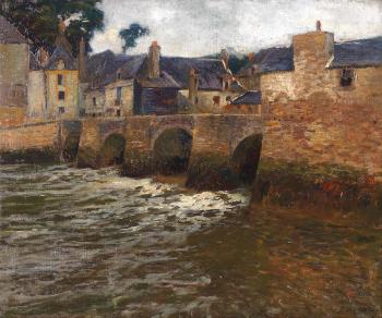 The old bridge at the port of St Goustan in Auray, Brittany, France by 
																	Paul Madeline