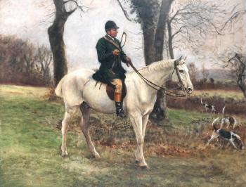 A huntsman and hounds by 
																	Charles Augustus Henry Lutyens