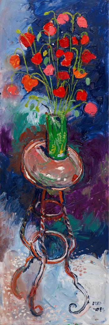 Red Flowers on a Table by 
																	Fred Yates