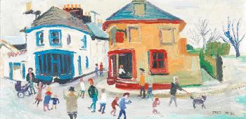 Figures in a Street by 
																	Fred Yates