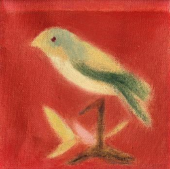 Bird with Red Background by 
																	Craigie Aitchison