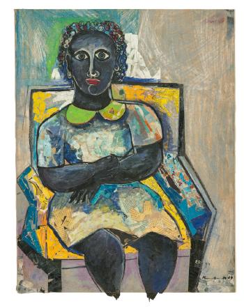 Portrait of a Seated Lady by 
																	Geoffrey Ernest Katantazi Mukasa