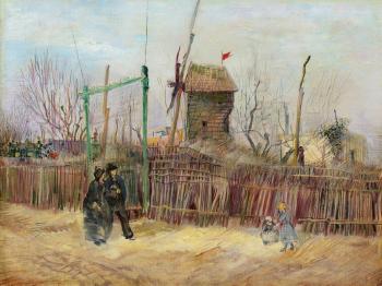 Scne de rue  Montmartre (Impasse des Deux Frres et le Moulin  Poivre) by 
																	Vincent van Gogh