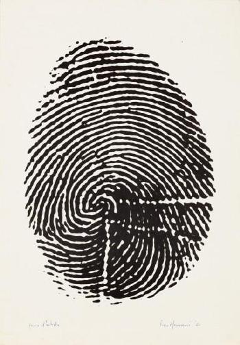 The Artists Fingerprint by 
																	Piero Manzoni