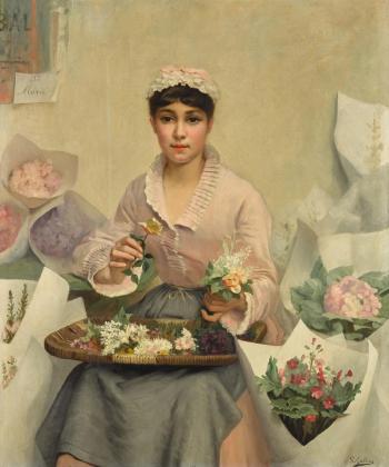 The Flower Seller by 
																	Louis Galliac